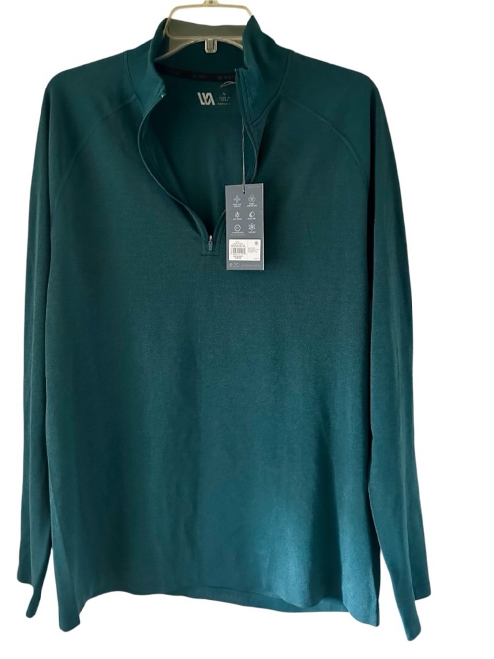 VRST Men's Circuit Seamless  Quarter-Zip Pullover Sweater - Deep Teal Size L